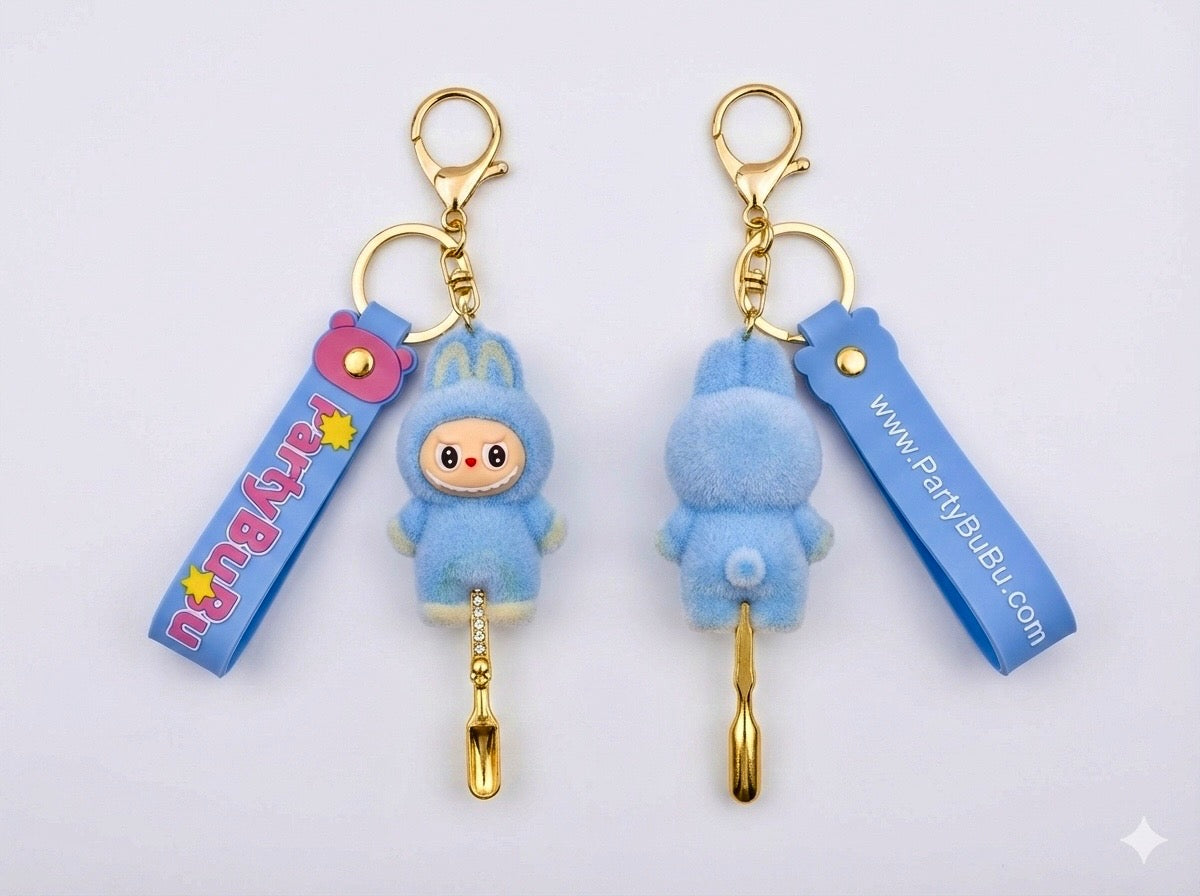 Light Blue Bubu Keychain  Standing up
