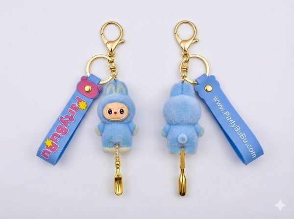 Light Blue Bubu Keychain  Standing up