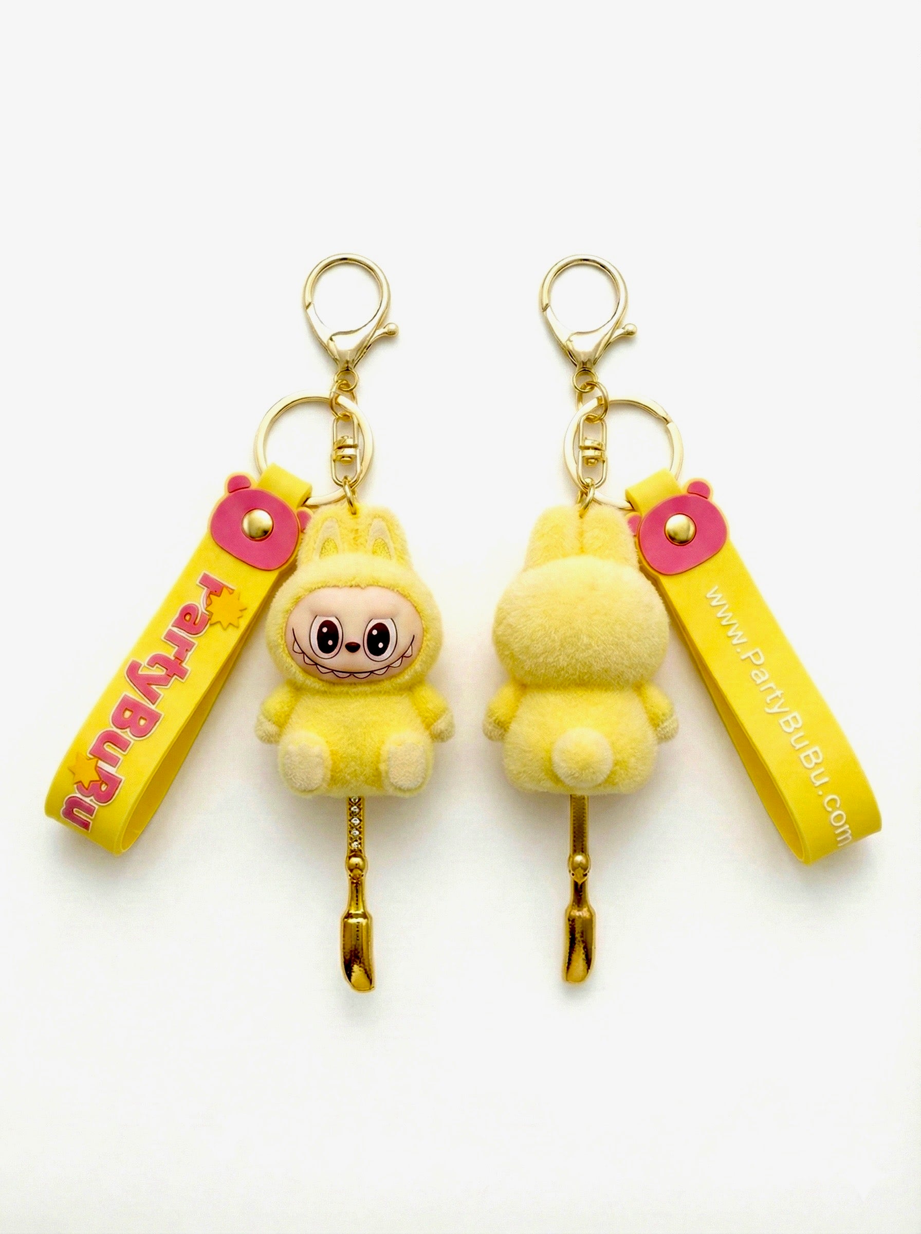 Yellow Bubu Keychain Spoon sitting down