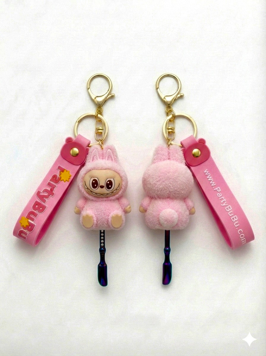 Light pink Bubu Keychain Spoon sitting down