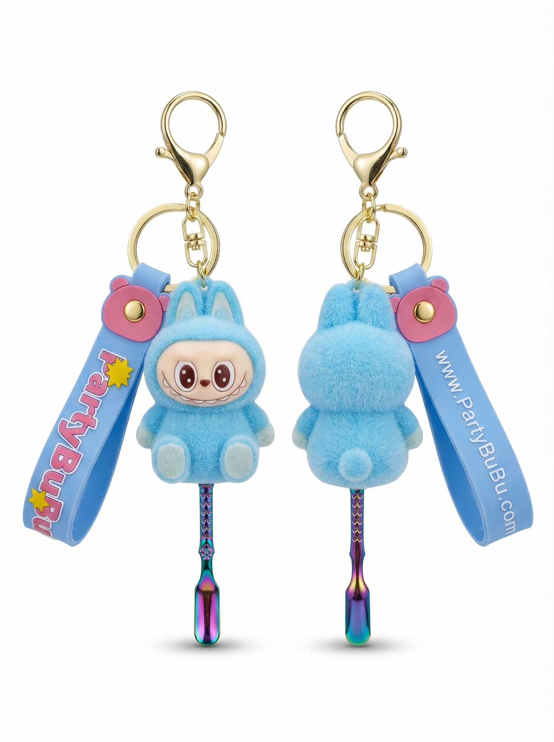 Sky Blue Bubu Keychain Spoon Sitting Down