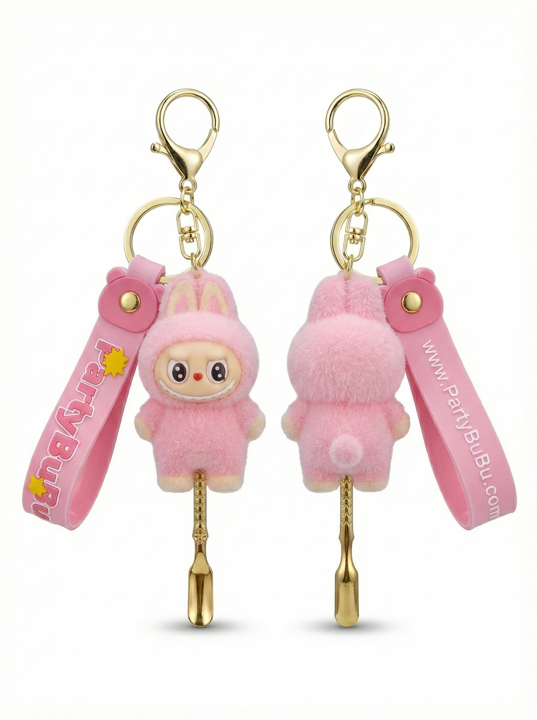 Light Pink Bubu Keychain Spoon Standing Up