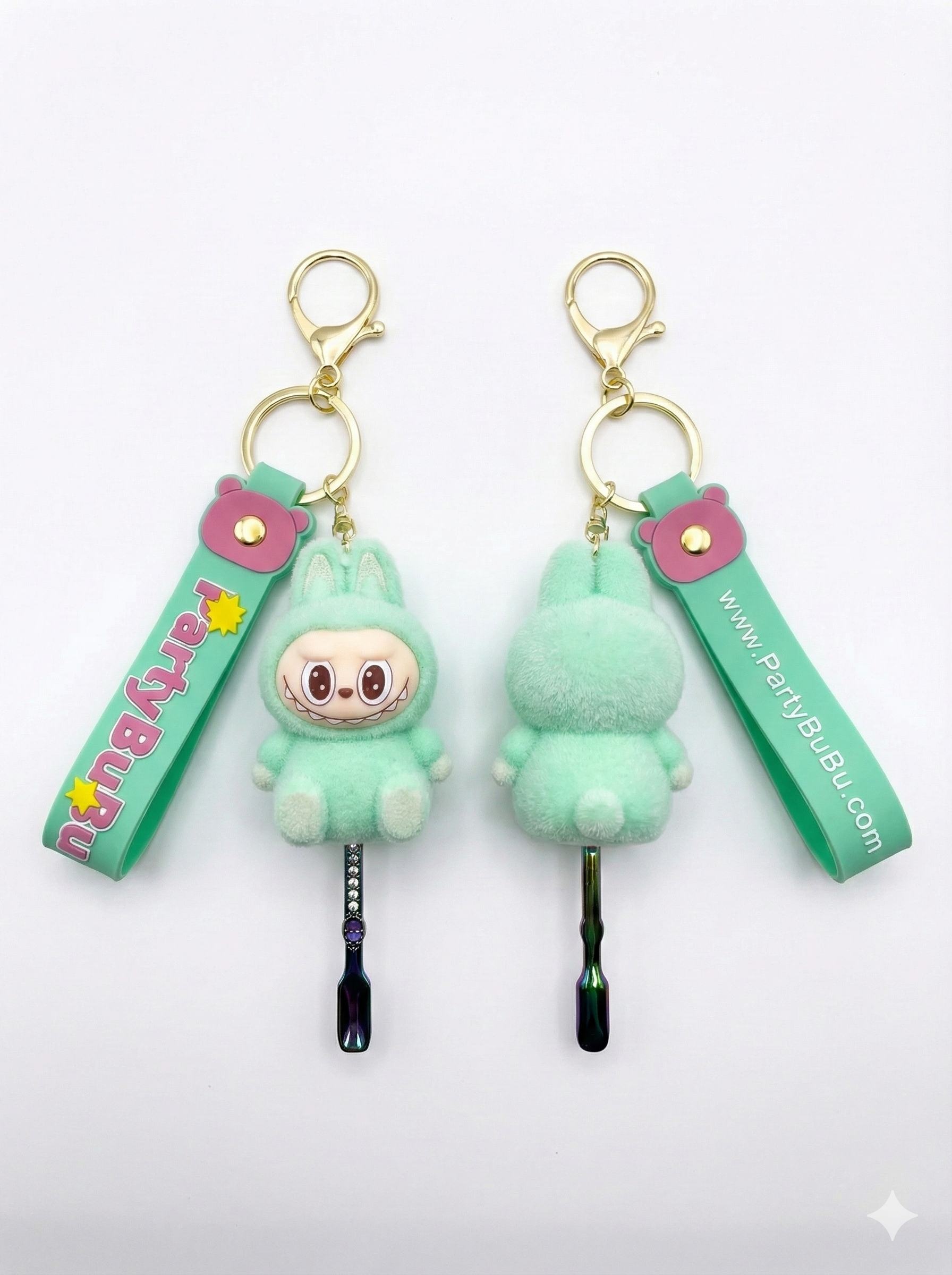 Mint Green Bubu Keychain Spoon Sitting Down